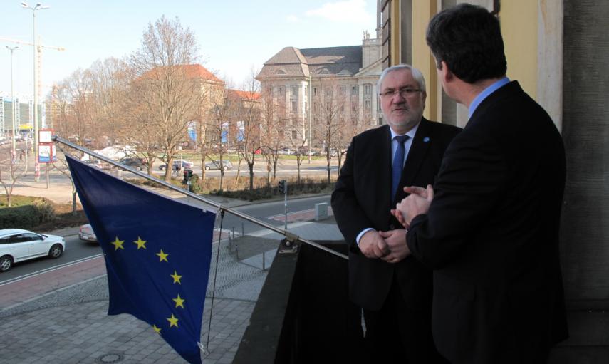 Jean-Marc Todeschini und Dr. Markus Ingenlath, DFJW-Generalsekretär, im DFJW Berlin